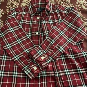 Burberry red plaid kids shirt